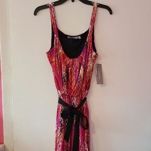 NY Collection Pink and Black Maxi Dress